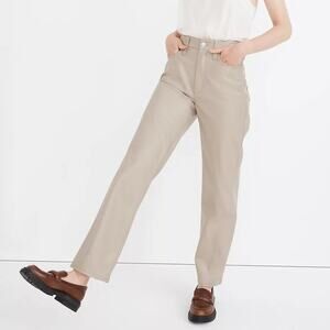 Madewell Perfect High Waist Straight Leg Faux Leather Pants Size 27 NWT